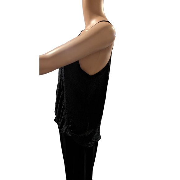 NEW Maurice’s Women SZ S Edgy Bubble Hem Black Gray Dots Wrap Tank Top - Picture 5 of 12